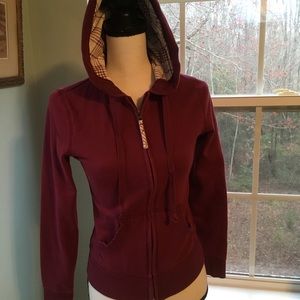 SO Burgundy Hooded Jacket.